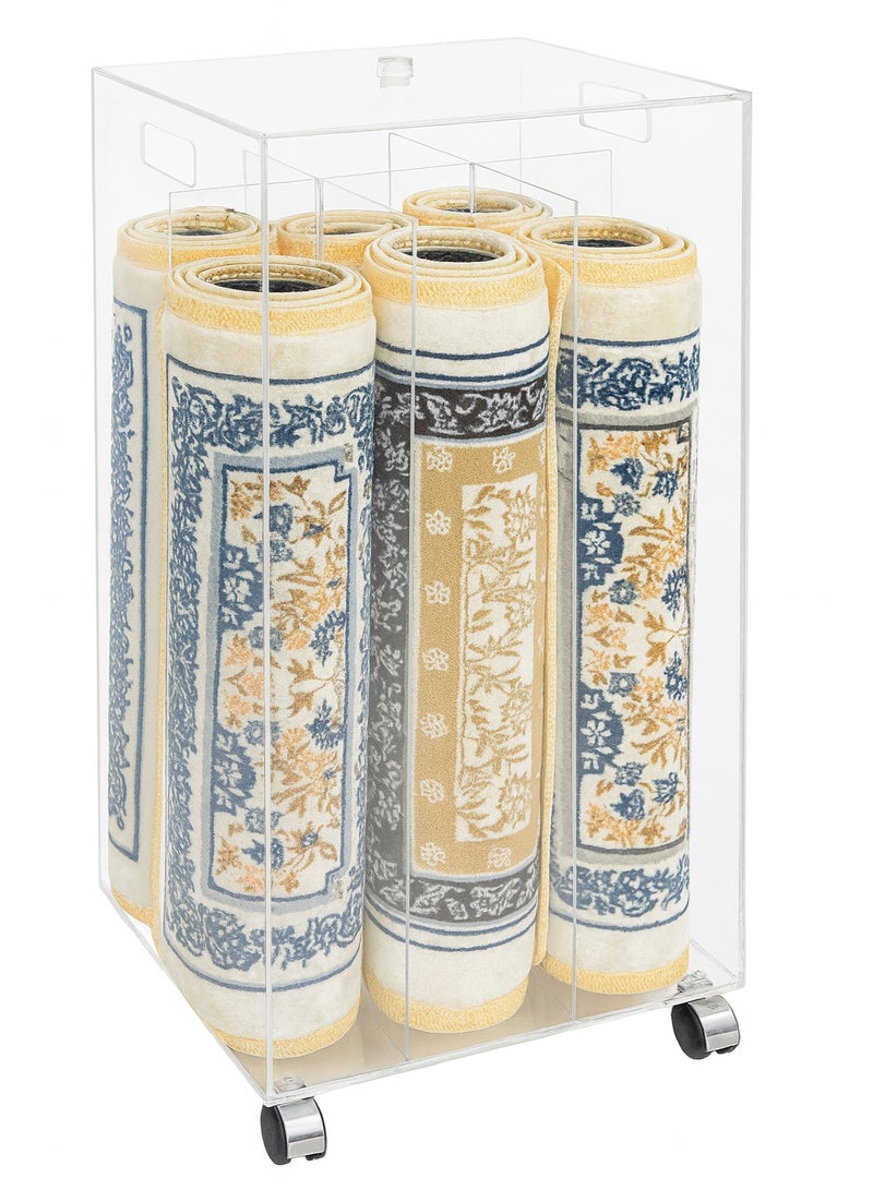 Bayti H.H. Prayer Mat Storage Trolley – 6-Sided Rolling Organizer for Mosque, Home & Prayer Rooms - Image 1