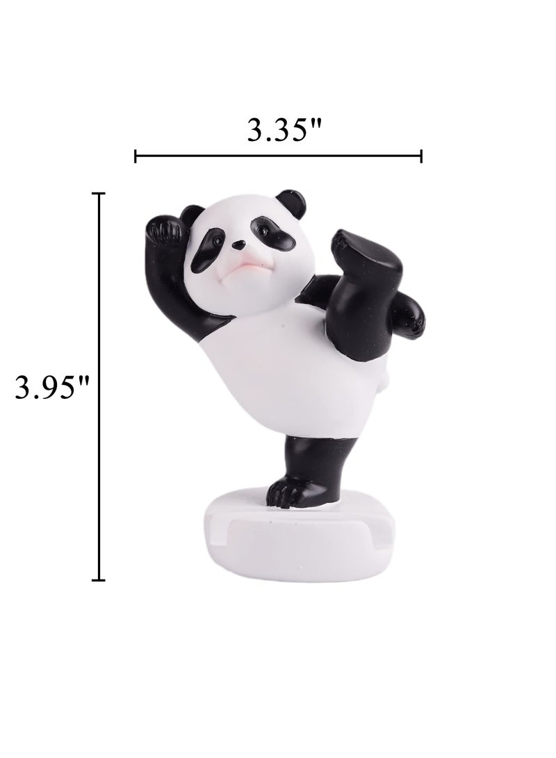 SYOSI Panda Smartphone Stand, Cell Phone Stand for Desk, Animal Desk Accessories, Adjustable Phone Stand, Suitable for Phone Supporter for iPhone, Ipad (Black) - Image 2