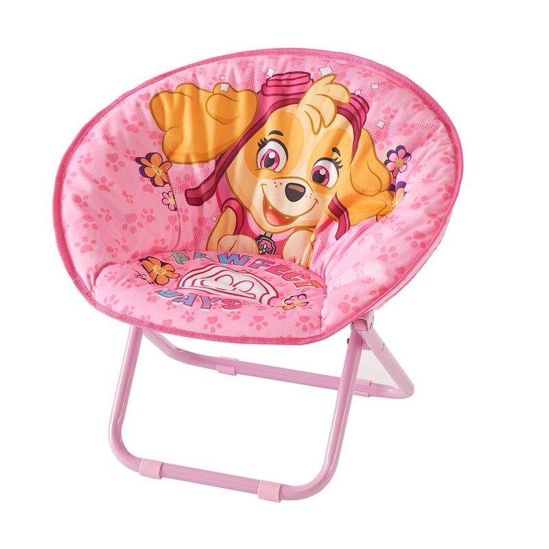 Idea Nuova Paw Patrol Skye Toddler 19 Folding Saucer Chair with Pink Metal Frame Ages 3 - Image 2