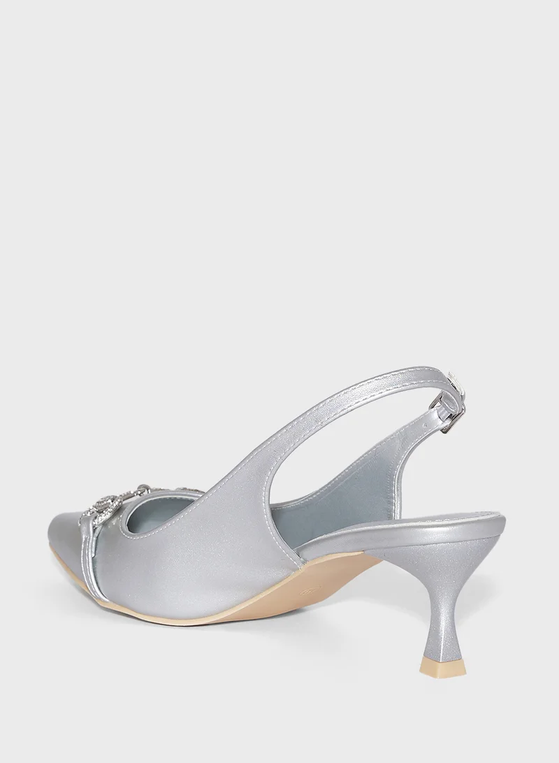 ايلا ليمتد اديشن Horse Bit Diamante Sling Back Pump