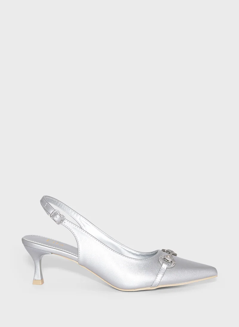 ايلا ليمتد اديشن Horse Bit Diamante Sling Back Pump