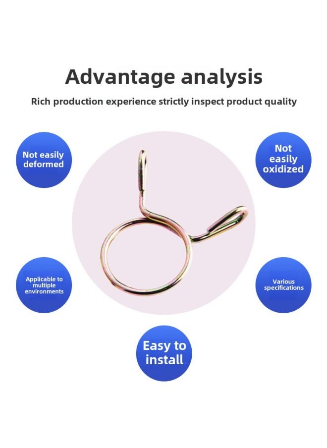 Beauenty - Direct Supply Ilan Manganese Steel Oil Pipe Clamp Motorcycle Hose Spring Clamp Car Pipe Clamp Clip-Series:Color Zinc-Model:Inner Diameter: 9mm - Image 1