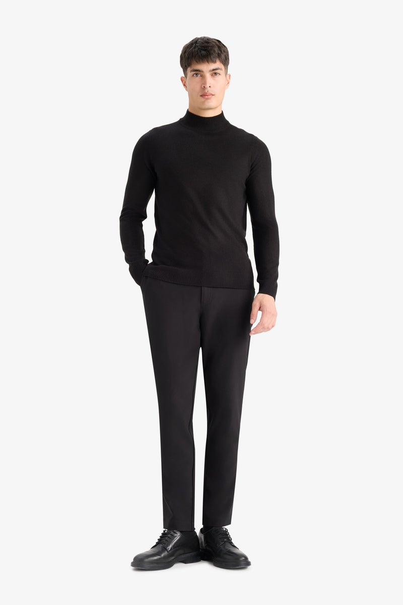 DeFacto Black Man Slim Fit Turtleneck Knitwear Pullover Casual - Image 2