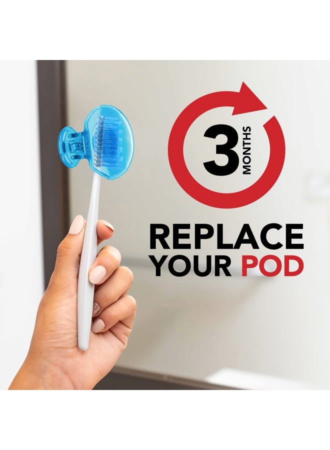 Steripod Clip-On Toothbrush Protector, Green and Blue, 2 Count - Image 3