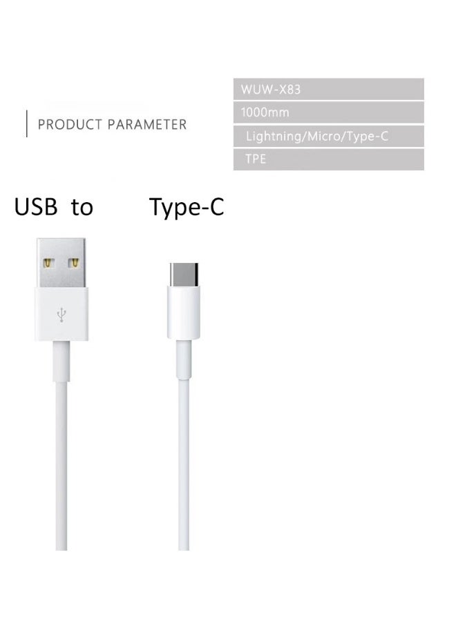 WUW 2A 18W USB to USB-C Fast Charging & Data Transfer/Sync Cable for USB-C Smartphones, iPad & Tablet, Macbook & Laptop, Mobile Accessories, Electronics & Digital Devices, White - Image 5