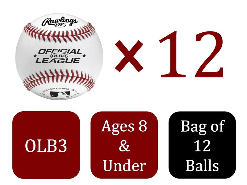 Rawlings Rawlings | Official League Recreational Use Practice Baseballs | Youth | Bag of 12 | OLB3BAG12 | 12 Count - Image 3