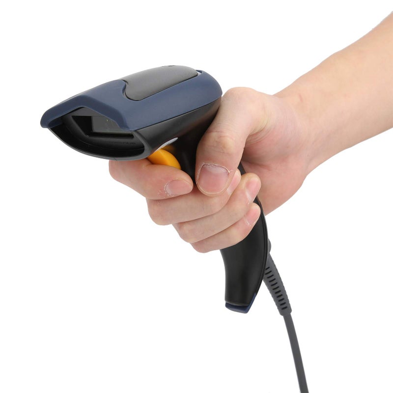 ماسح الباركود اليدوي السلكي 1D 2D، USB، جاهز للاستخدام الفوري، للبيع بالتجزئة والاستخدام المكتبي، أسود - Image 3