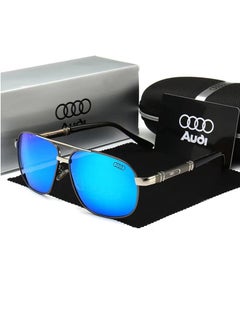 Audi New Audi High Quality Sunglasses Men's Polarized Sunglasses Protects You from UV Rays Metal Gunmetal Framed Blue Lenses  - Image 1