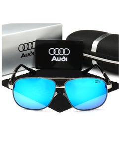 Audi New Audi High Quality Sunglasses Men's Polarized Sunglasses Protects You from UV Rays Metal Gunmetal Framed Blue Lenses  - Image 2