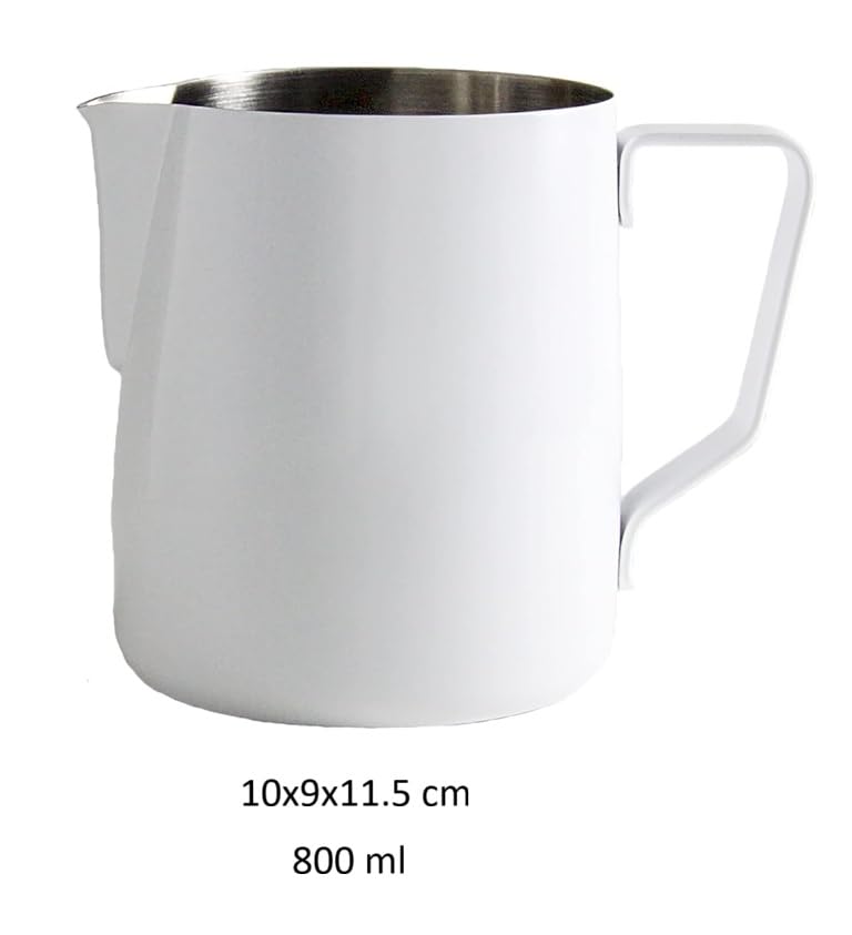 Dynore Stainless Steel Matte White 800 ml of Milk Jug - Image 2