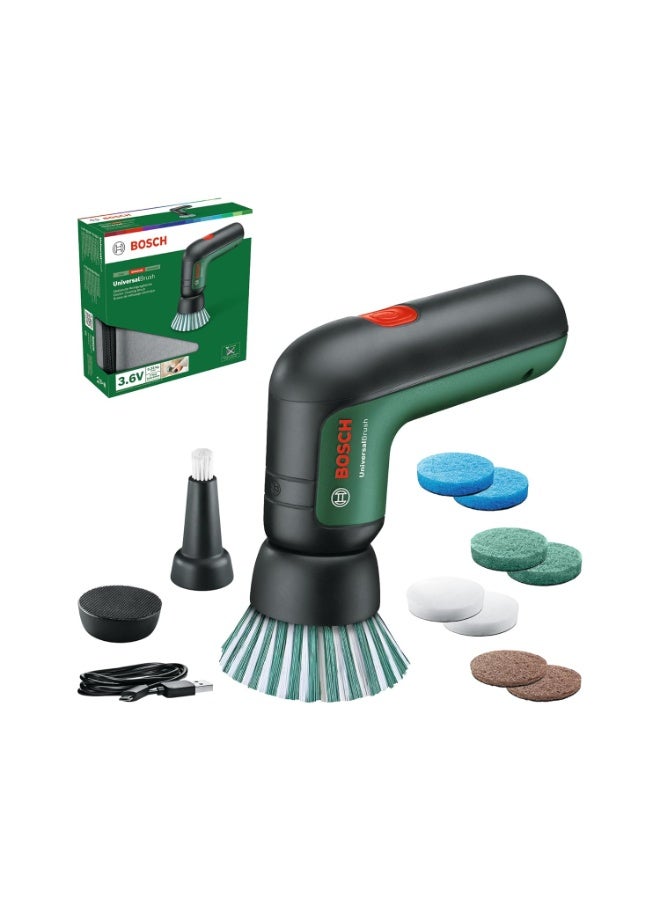بوش Bosch Home & Garden Electric Cleaning Brush, Cordless, Rechargeable via USB, Powerful Motor, for Kitchen, Bathroom, Shoes, Furniture & More, IPX5 Water Resistant, 3.6 V Integrated Battery - Image 1