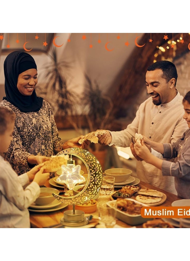 DubaiGallery - EID MUBARAK LED Lights Ramadan Decorations for Home Pony Lanterns Oil Lamp Ornament Ramadan Kareem Gifts Eid Al Adha Decor - Image 1