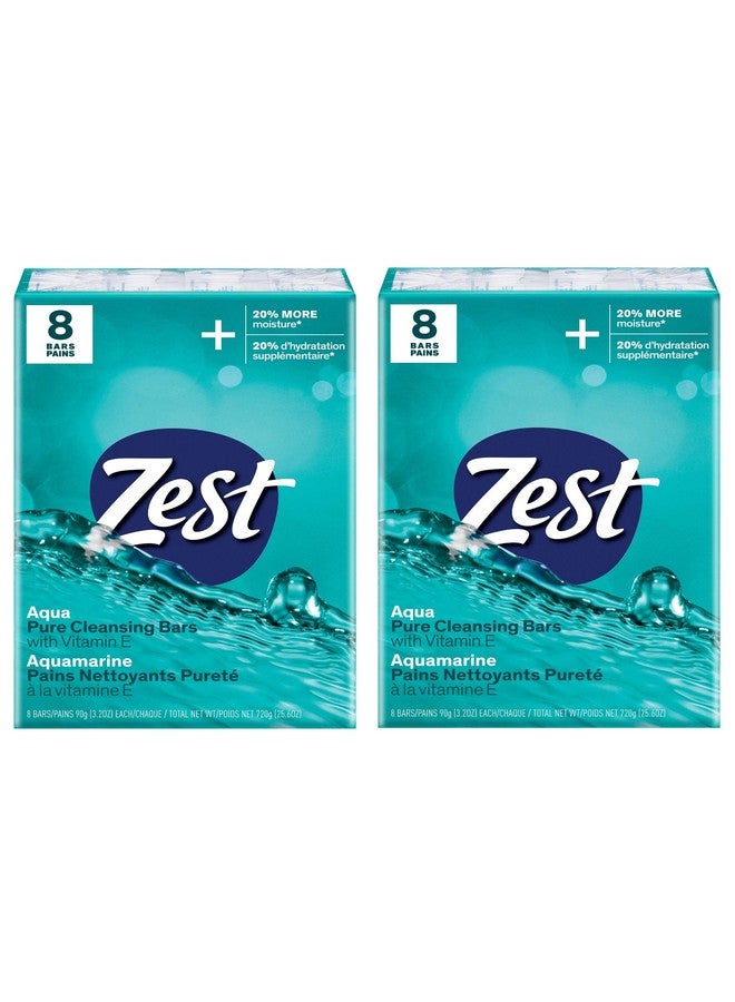 زيست صابون التنظيف زيست أكوا بيور، ترطيب أكثر بنسبة 20%، عبوة من 8 قطع، قطعتين
