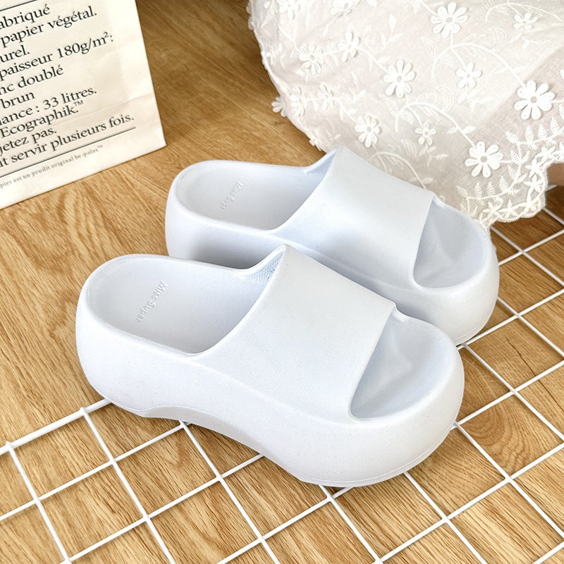 Eva Slippers Outer Wear Women'S Summer Non-Slip Thick Bottom Height-Increasing Slides Shit-Stepping Feeling Casual Simple All-Match Sandals And Slippers - Image 1