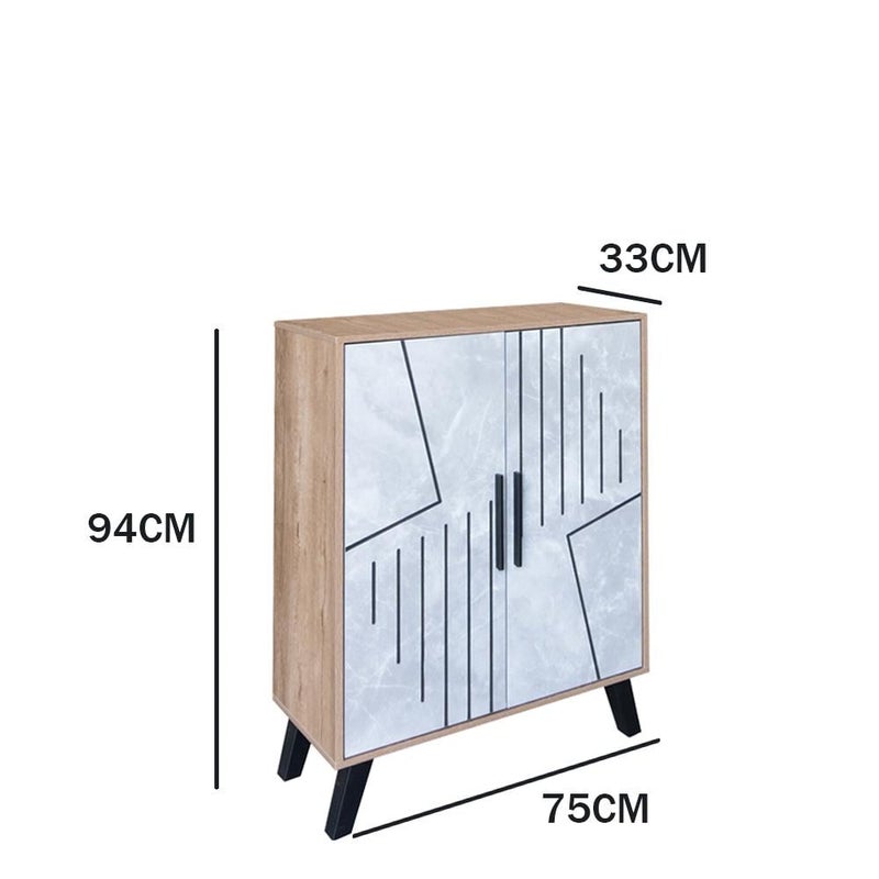 بيتي خزانة أحذية بابين 4 مستويات خشب ماليزي , خشبي ورصاصي - Image 4