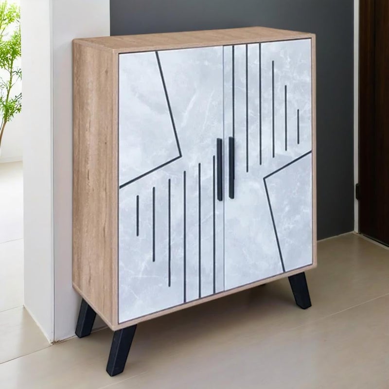 بيتي خزانة أحذية بابين 4 مستويات خشب ماليزي , خشبي ورصاصي - Image 1