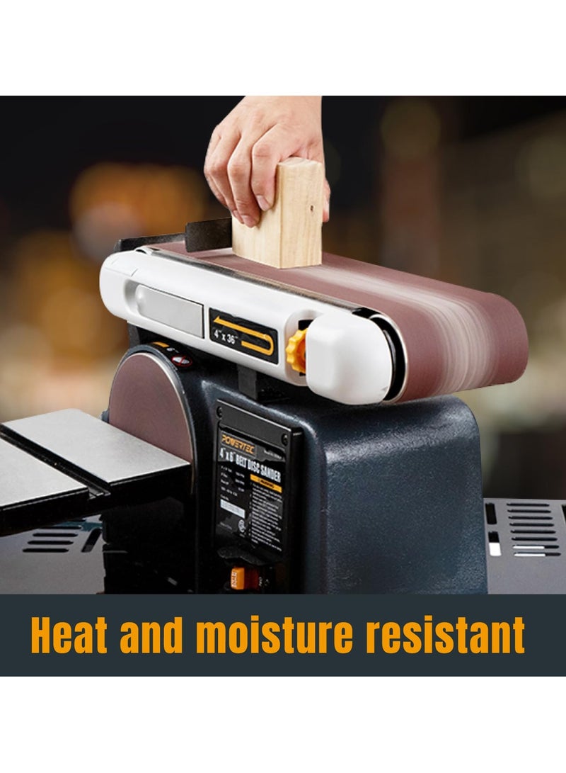 POWERTEC 110680 4 X 36 Inch Sanding Belts 80 Grit Aluminum Oxide Sanding Belt Premium Sandpaper 10 Pack - Image 4