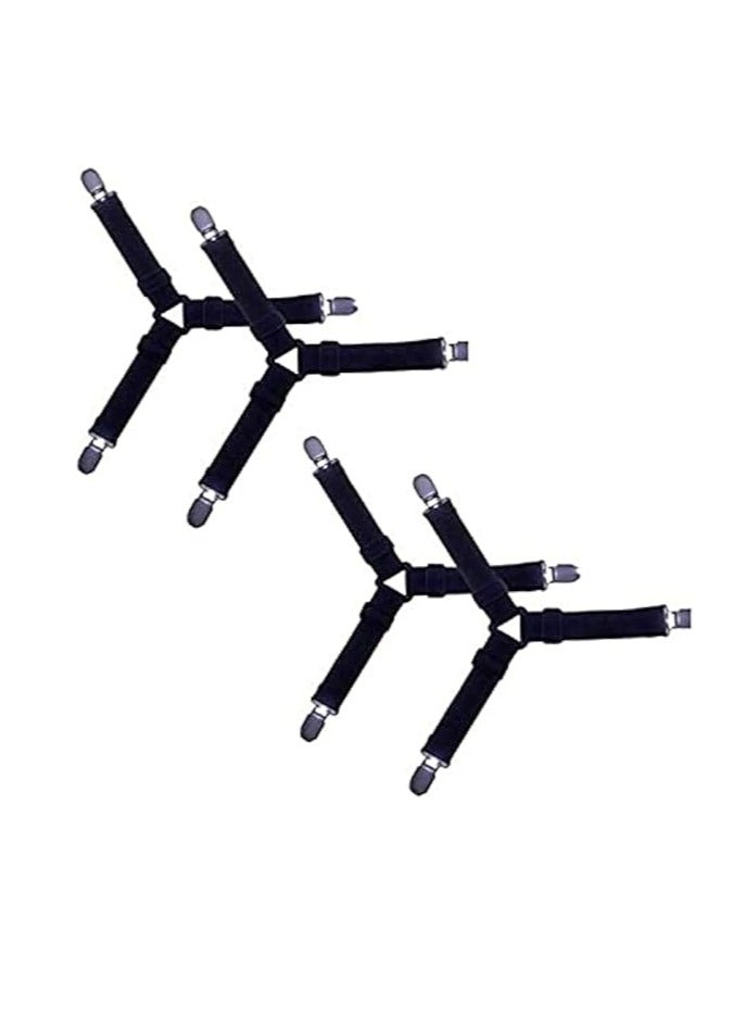 Cool Baby 4PCS/Lot Adjustable Bed Sheet Clips Cover Grippers Holder Mattress Duvet Blanket Fastener Straps Fixing Slip Resistant Belt Black - Image 1