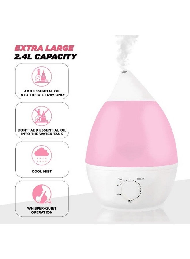 Ssanvi J66 Ultrasonic Humidifier for room moisture fragnance Cool Mist Air Purifier for Dryness, Cold & Cough Large Capacity for Room, Baby, Plants, Bedroom (2.4 L) - Image 3