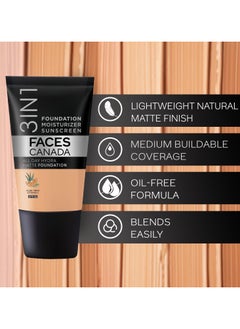 Faces Canada FACES CANADA All Day Hydra Matte Foundation Mini 3 in-1 Foundation Moisturizer 24 HR Aloe Hydration and Vitamin C 10HR Long Wear  Medium to High Buildable Coverage Warm Natural15ml  - Image 5