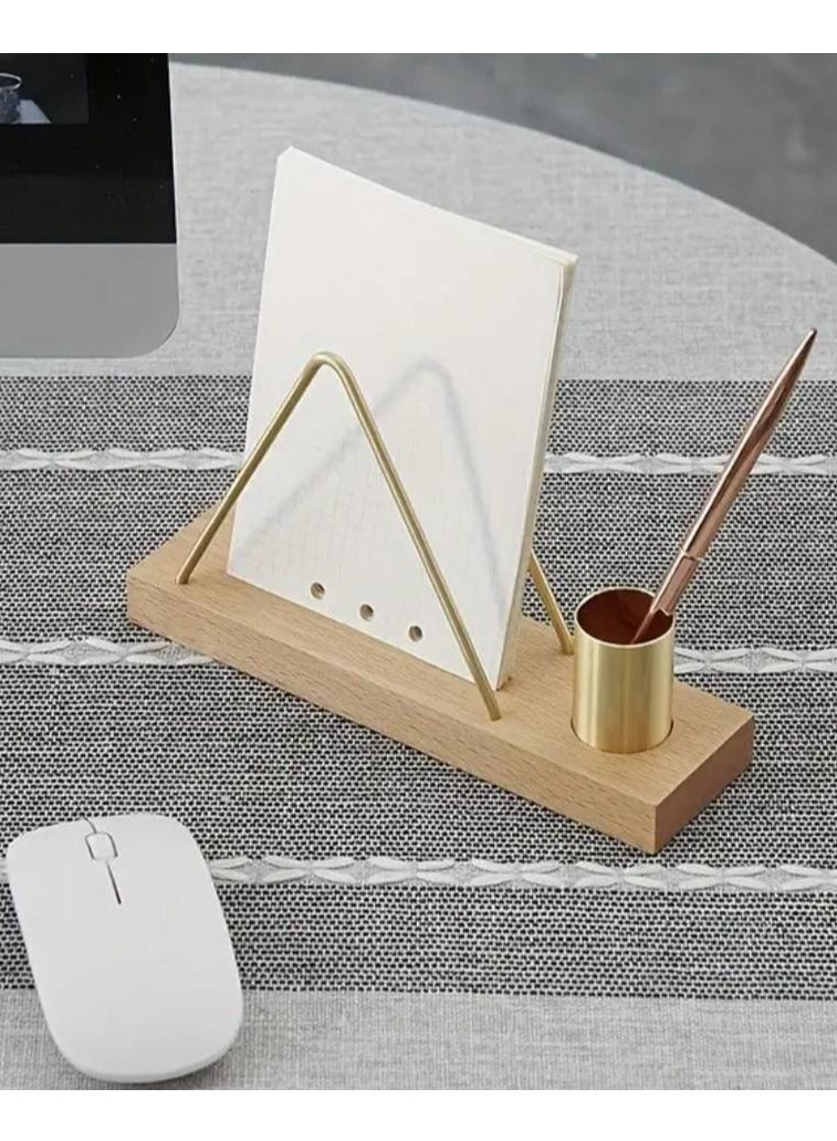 Liying 1Pcs Wooden Napkin Holder with Metal for table, Upright Tabletop Tissue Dispenser for Dining, Kitchen, Restaurant, Picnic, Hotel, Cafe, Bar, Indoor & Outdoor #1 (Gold with Brown)  - Image 4