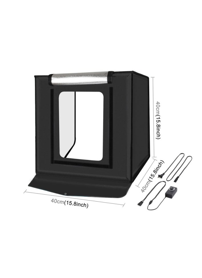 PULUZ PULUZ 40cm Folding Portable 40 x 40 x 40 cm Light Tent LED 5500K Mini 60W Photography Studio Tent Kit with 6 Removable Backdrop (Black Orange White Green Blue Red)  - Image 3
