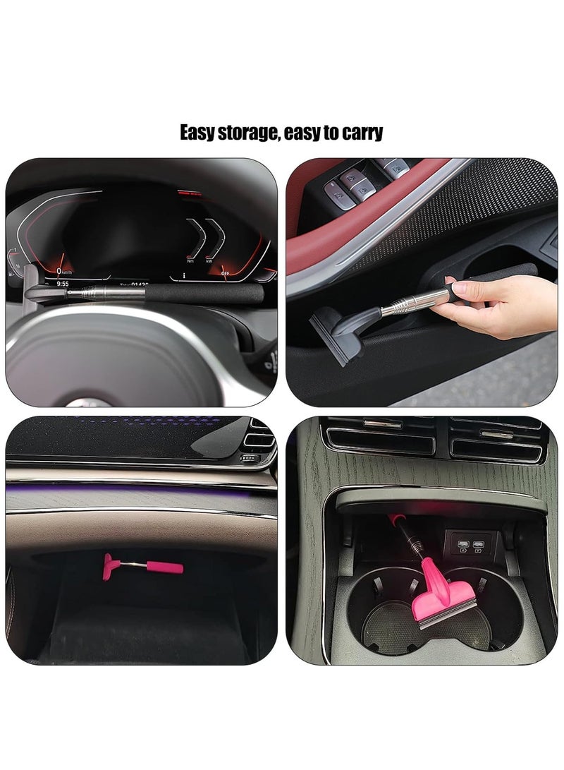 Excefore 2Pcs Car Window Mini Squeegee, Portable Tiny Car Side Mirror Squeegee Retractable Car Windshield Wiper to 39.5 in Windshield Squeegee for Car Windows Universal Car Cleaner Tool Accessories  - Image 4