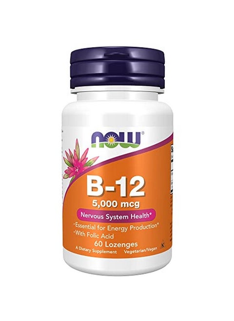 Supplements Vitamin B12 5000 Mcg With Folic Acid Nervous System Health* 60 Lozenges