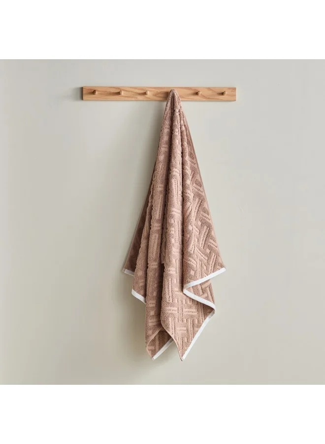 Home Box Opulence Serenity Solid Jacquard Turkish Cotton Bath Towel 140 x 70 cm