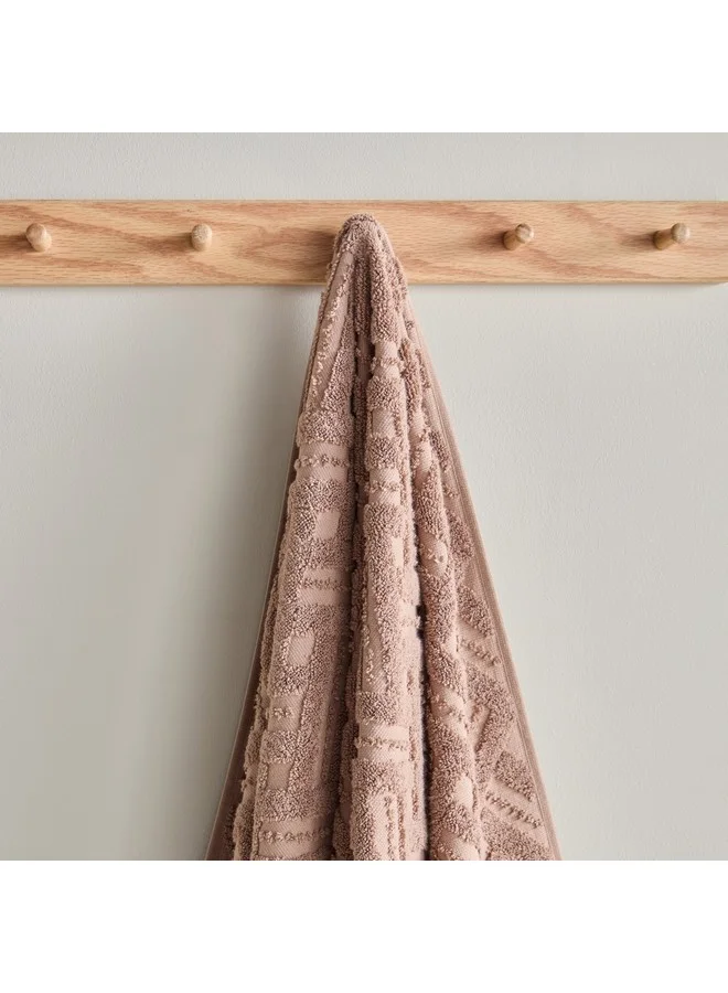 Home Box Opulence Serenity Solid Jacquard Turkish Cotton Bath Towel 140 x 70 cm