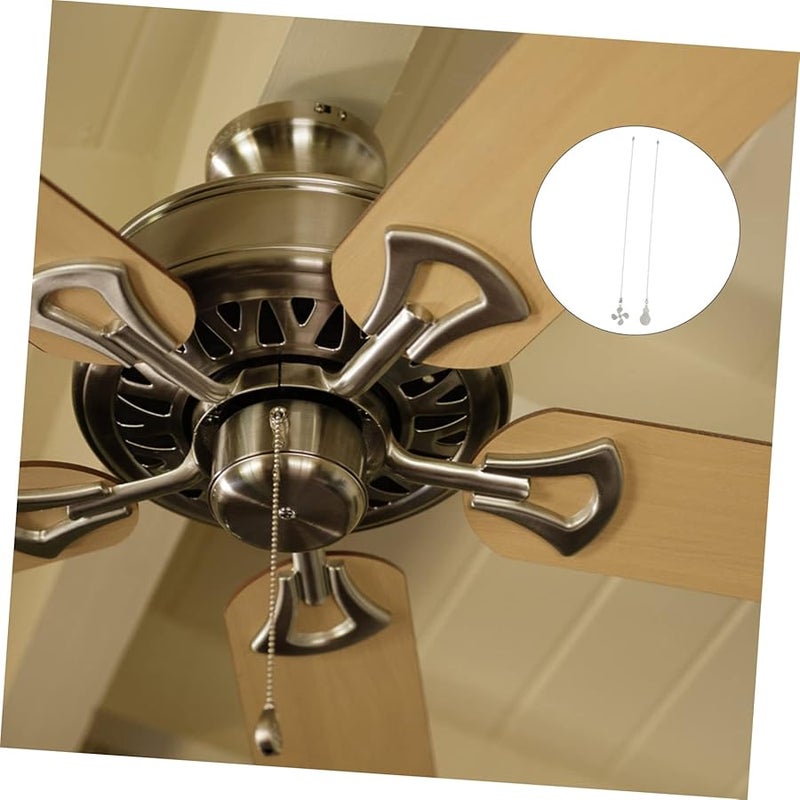 سلاسل سحب مروحة السقف الفضية - Image 5