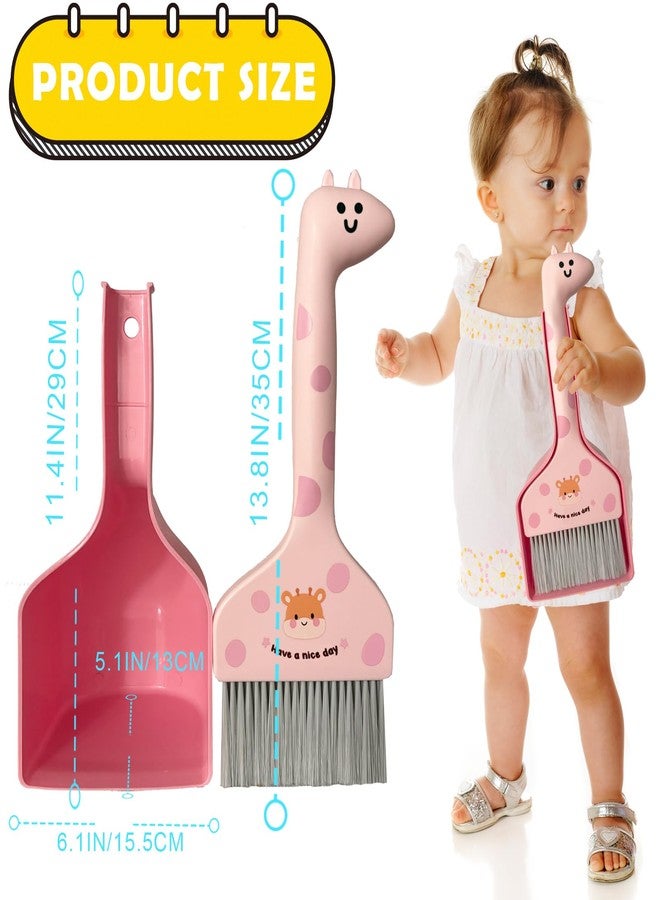 BSMstone Mini Broom and Dustpan Set Cartoon Small Broom with Dustpan Combo Set Cute Cleaning Kit for Home Office Floor (Pink) - Image 4