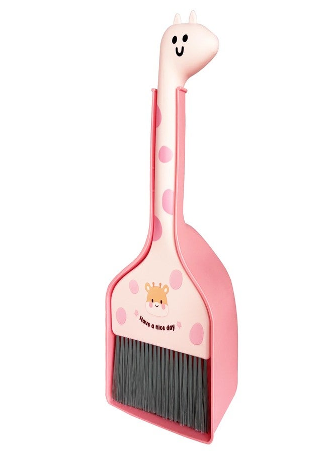 BSMstone Mini Broom and Dustpan Set Cartoon Small Broom with Dustpan Combo Set Cute Cleaning Kit for Home Office Floor (Pink) - Image 1