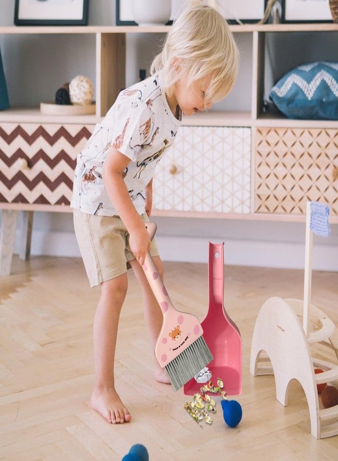 BSMstone Mini Broom and Dustpan Set Cartoon Small Broom with Dustpan Combo Set Cute Cleaning Kit for Home Office Floor (Pink) - Image 2