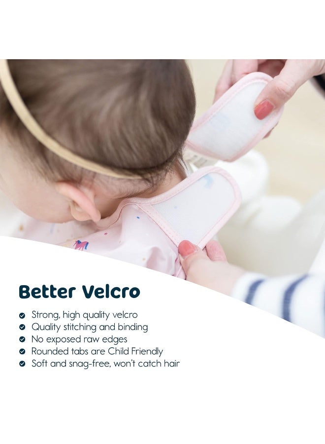 Tiny Twinkle Mess Proof Baby Bib,Waterproof Smock Baby Bib for Eating,Machine Washable Long Sleeve Bib,Baby Led Weaning,Toddler Bib,BLW Supplies(Unicorn Confetti, Small 6-24 Months) - Image 3