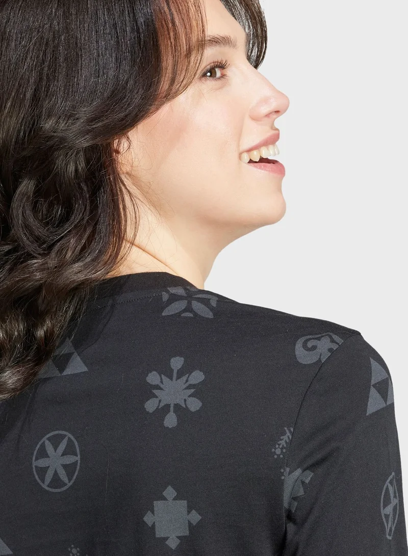 Adidas Bloom Sky Print Long Sleeve Long-Sleeve Top