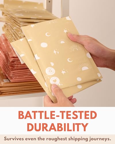 Impack Paper Bubble Mailers 6x9-25 Pack Biodegradable Shipping Bags for Stationery and Small Accessories - Impack Self-Seal Eco Friendly Thick Mailing Envelope for Small Items - Celestial Tan - Image 2