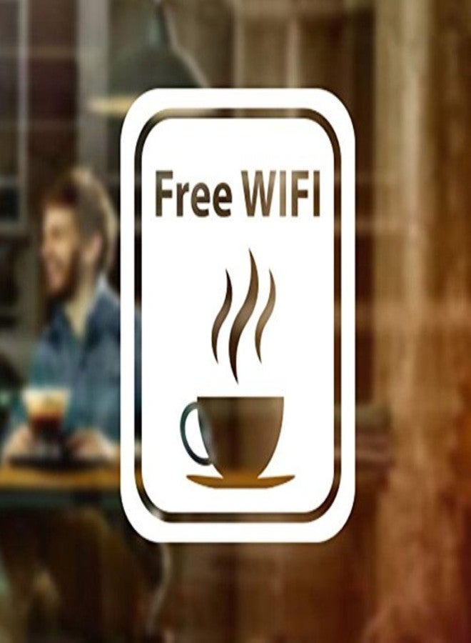 Fusion Graphix WiFi Free Wall Sticker for Businees, Resturant, Café, Office (White)