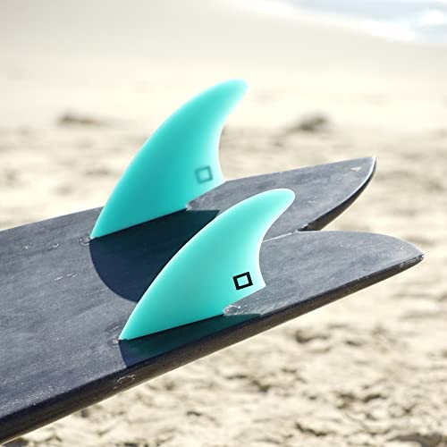 Surf Squared Twin Keel Fins (2 Fins) - Solid Fiberglass Flex for Lightweight Durability & Top Surfing Performance - Compatible with Futures Single Tab Surfboards - Mint - Image 2