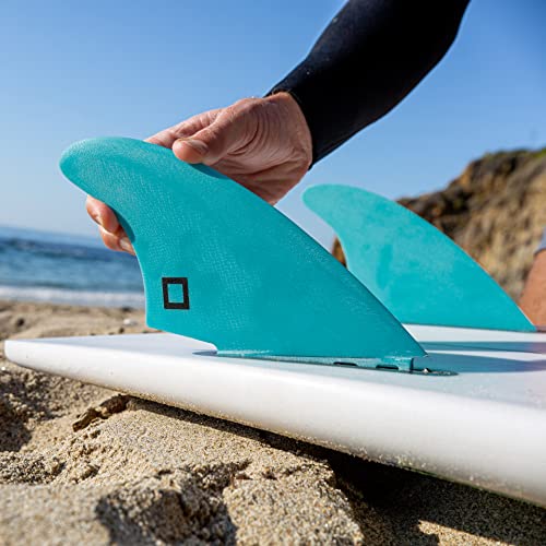 Surf Squared Twin Keel Fins (2 Fins) - Solid Fiberglass Flex for Lightweight Durability & Top Surfing Performance - Compatible with Futures Single Tab Surfboards - Mint - Image 5