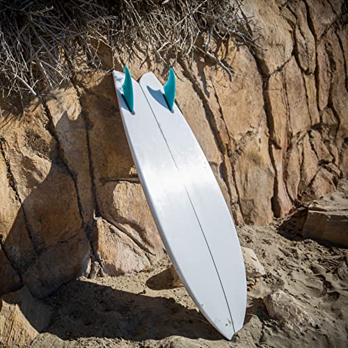 Surf Squared Twin Keel Fins (2 Fins) - Solid Fiberglass Flex for Lightweight Durability & Top Surfing Performance - Compatible with Futures Single Tab Surfboards - Mint - Image 4
