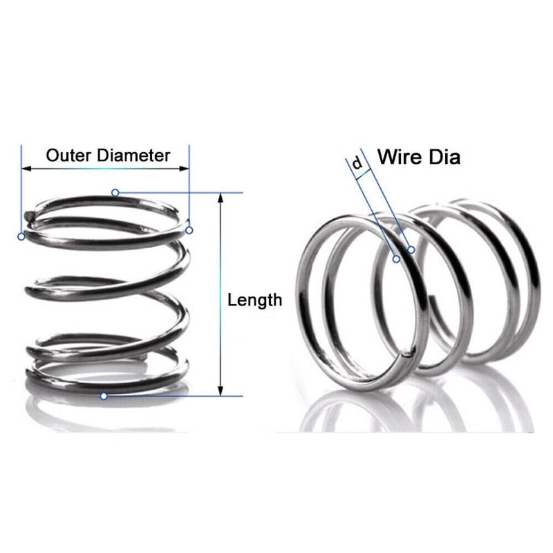 304 Stainless Steel Compression Springs 0 3mm Wire 2 6mm Outer 5 50mm Length 10 Pieces - Image 4