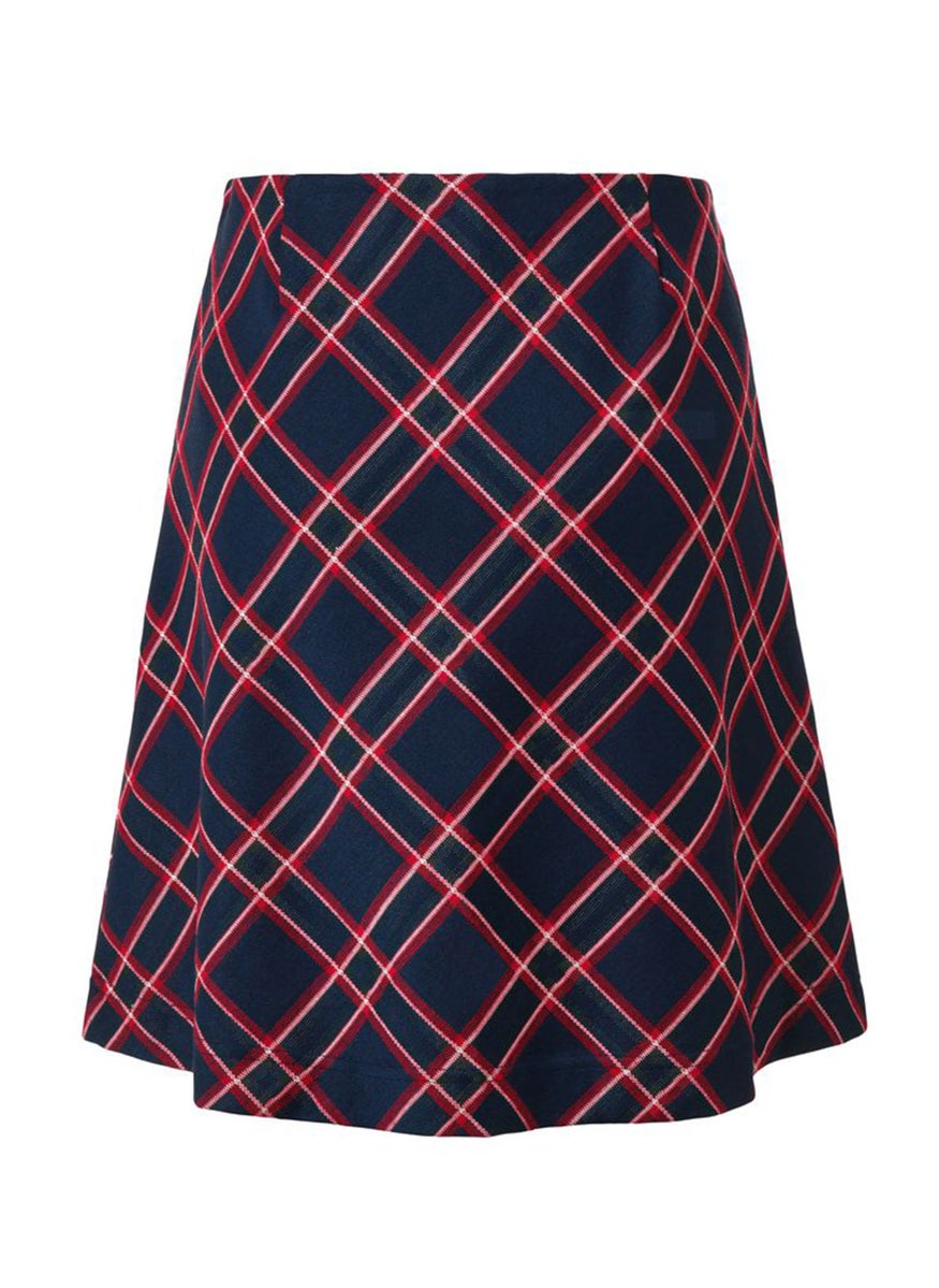 Tchibo Women Plaid Mini Skirt, Navy  - Image 3