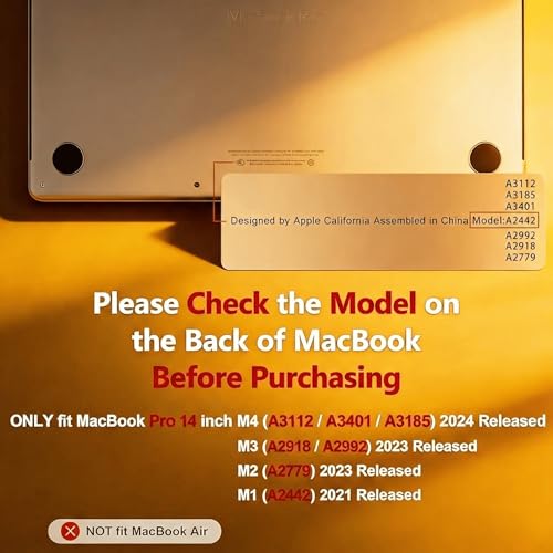KECC Ultra Thin Case for MacBook Pro 14 inch M5 2026 20252021 Release M4 M3 M2 M1 ProMax Chip Lightweight Plastic Hard Shell for MacBook Pro 142 Keyboard Cover Pink Mist - Image 3