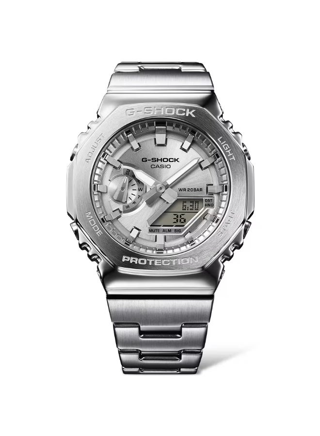 Casio G-Shock GM-2110D-7A Analog Digital Men's Watch Stainless Steel 200M Water Resistant Silver Dial - Image 3