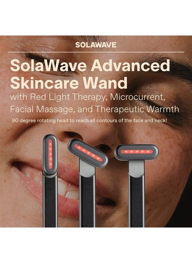 SOLAWAVE - 4-in-1 Facial Wand and Renew Complex Serum Bundle | Red Light Therapy for Face and Neck | Microcurrent Facial Device for Anti-Aging | Face Massager with Anti-Wrinkle Serum | Matte Black - Image 1