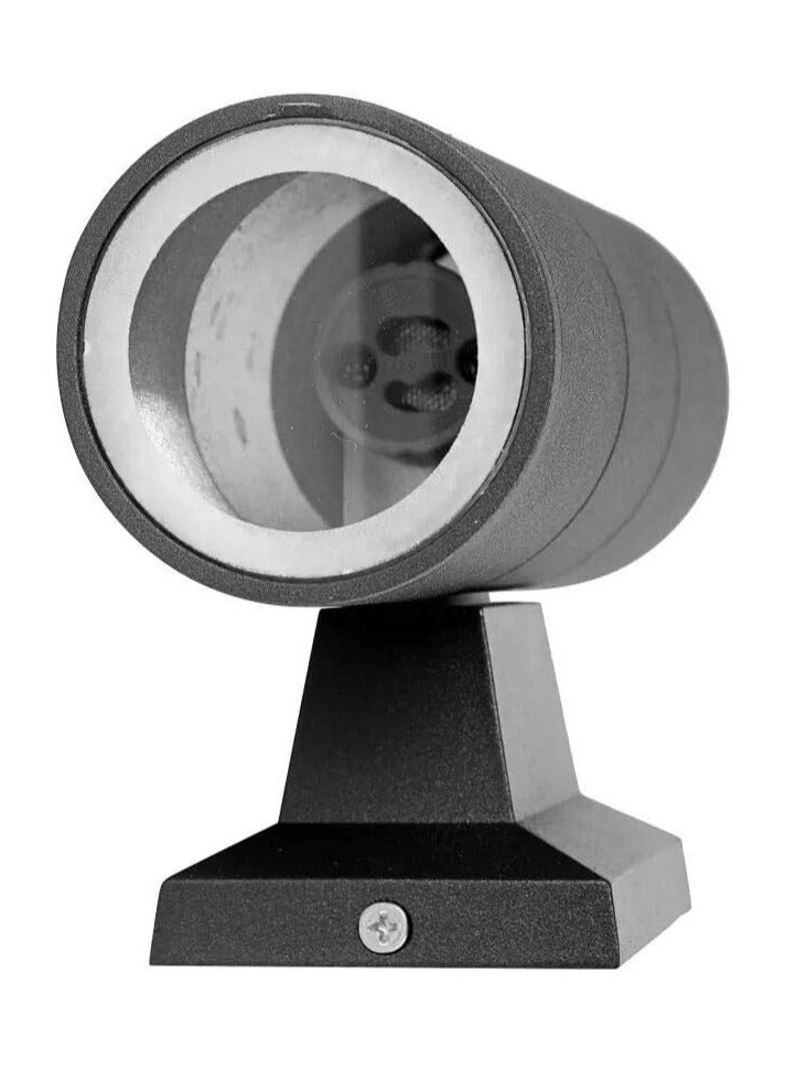 ESNCO ضوء حائط خارجي LED مقاوم للماء لأعلى ولأسفل مصباح GU10 جسم ألمنيوم أسود للحديقة، المناظر الطبيعية، الفناء، الشرفة، السطح، المرآب، المسبح (أسود دائري مع مصباح GU10، 6.5 * 16 سم) - Image 4