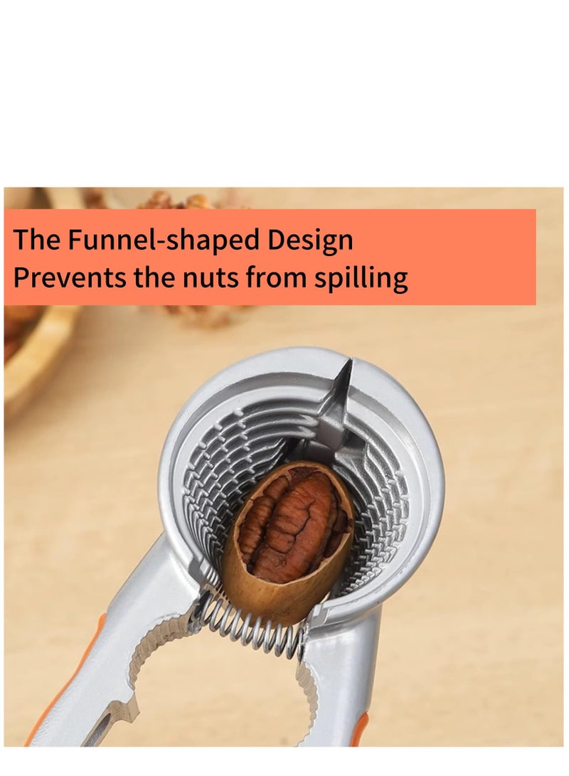 Excefore 2 Pieces Nut Crackers Heavy Duty Walnut Cracker with Non-Slip Handle Nut Crackers Tools Funnel Walnut Pliers Nutcracker Pecan Walnut Plier Clip Tool - Image 3