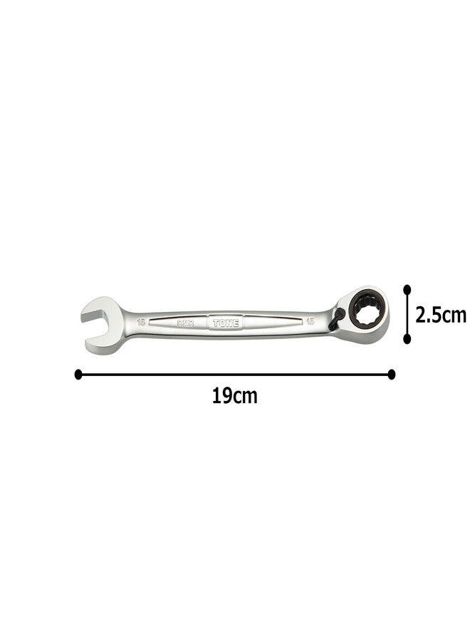TONE Ratchet Ring Wrench Reversible Offset RMR-15 15mm - Image 5