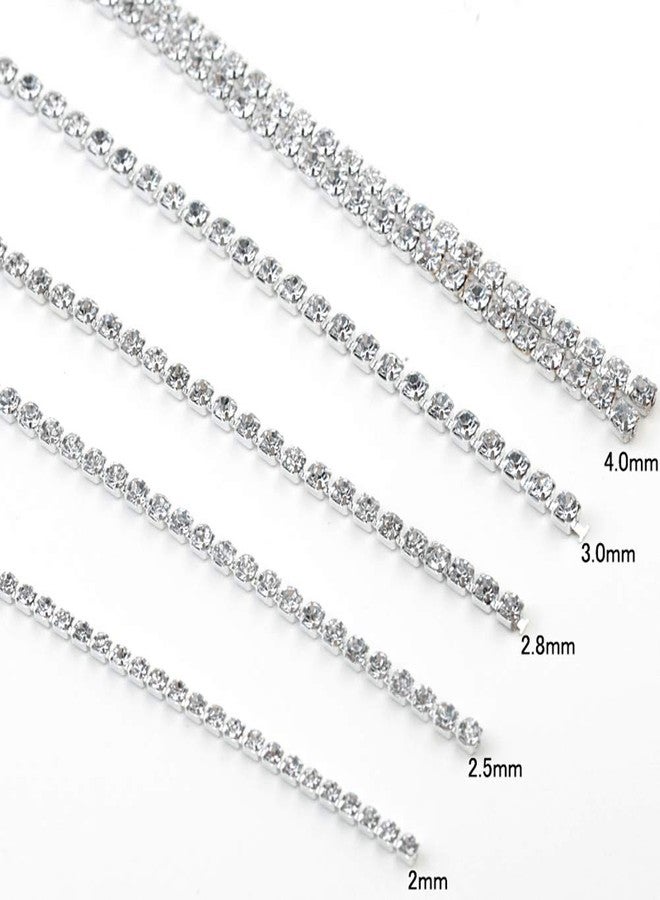 Dowarm 1 Roll 10 Yards Rhinestone Chain, Crystal Rhinestones Close Chain, Sew on Crystal Rhinstone Chain Trim, Crystal Claw Cup Chain Roll (Crystal, SS8 2.8MM) - Image 5